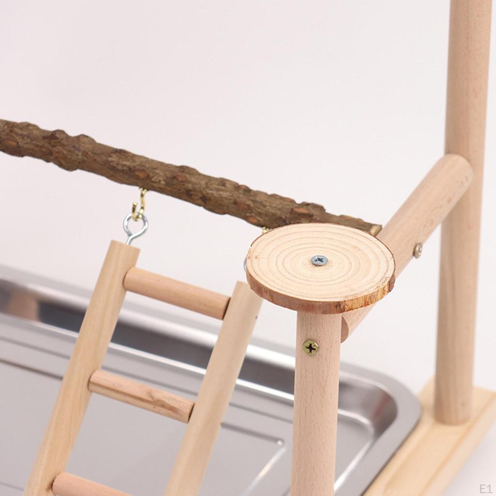 Papugi Ptak Drewniany stojak do zabawy, klatka dla ptaków Plac zabaw Siłownia do zabawy Kojec dla papug Drabinka, ćwiczenia