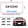 Fashion Super Slim Matte Cherry Blossom Pink License Plate Frames,Stainless Steel License Plate Holders,Weather Proof License Plate Cover For Women(2