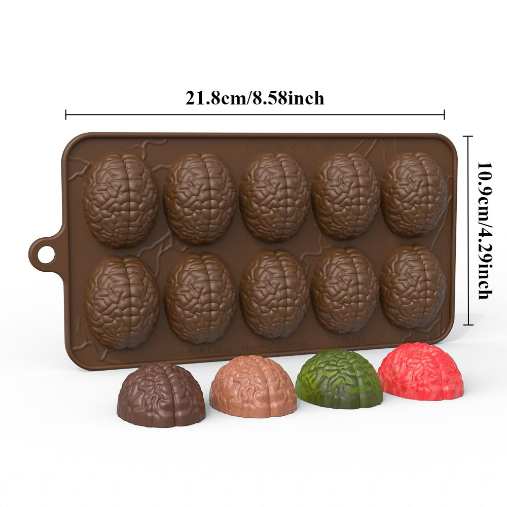 

Форма для шоколада на Хэллоуин своими руками для выпечки, форма для торта «Мозг», праздничное украшение, форма для конфет в стиле «Атмосфера» темно-коричневого
