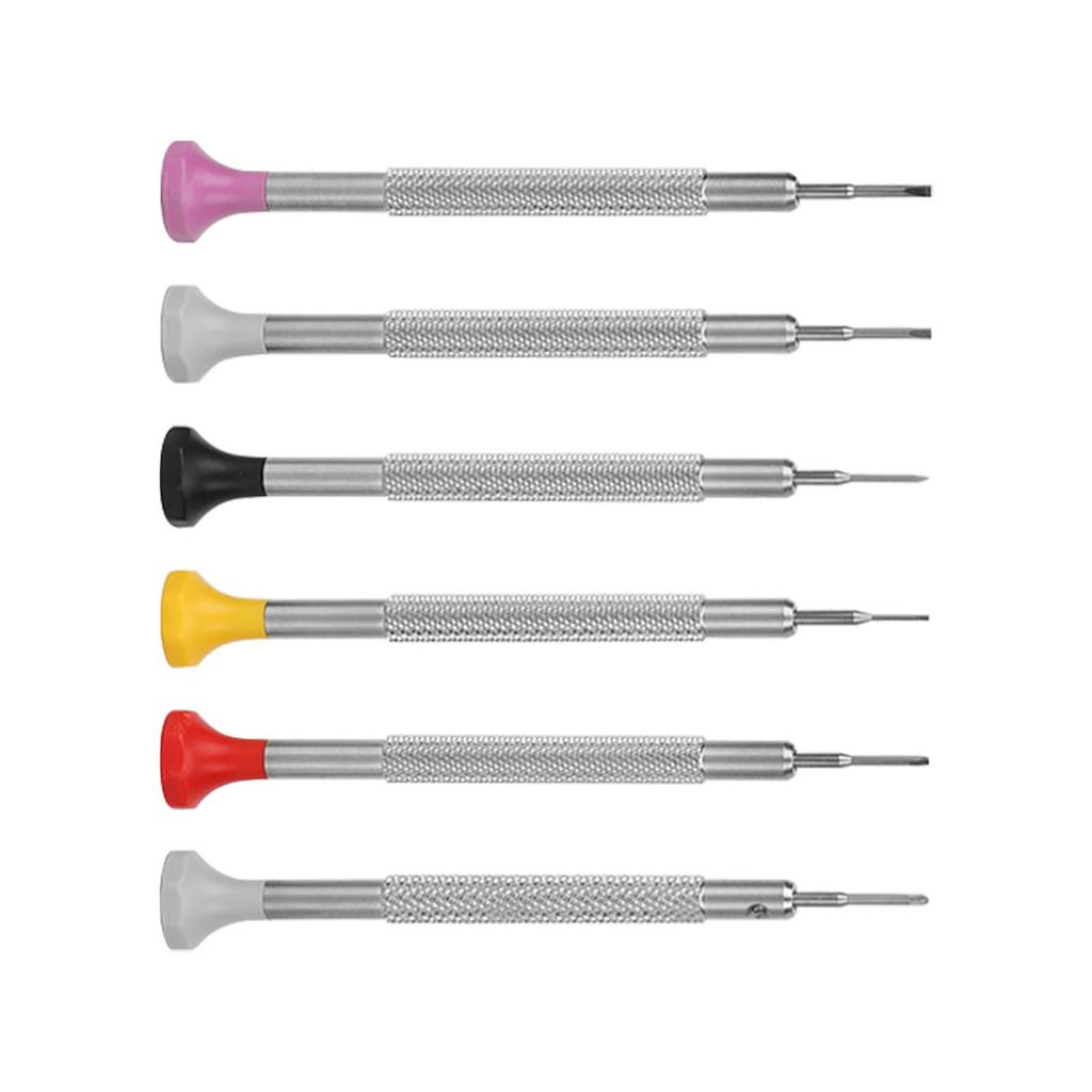 6Pcs Watch Repair Screwdriver Slot Cross Type Nonslip Grip High Speed Steel Widely Used Jewelers