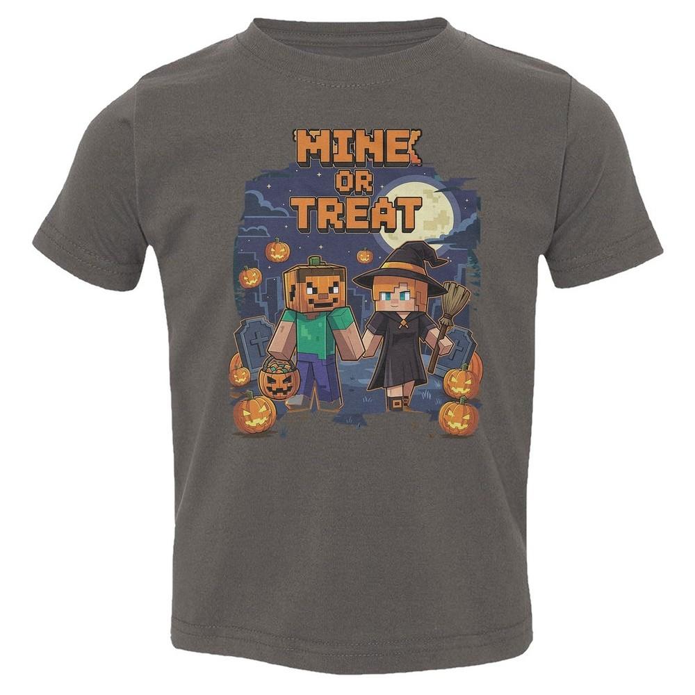 Mine Or Treat - Funny Pixel Game Halloween Toddler T-Shirt Unisex T-Shirt M