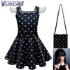 The Addams Family Wednesday Cosplay Costume Black Dress For Halloween Party