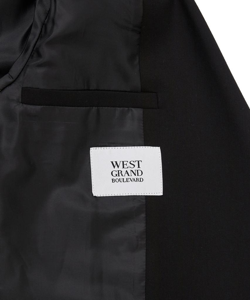 West Grand Boulevard Libre Oversized Wool Blended Double Blazer Black