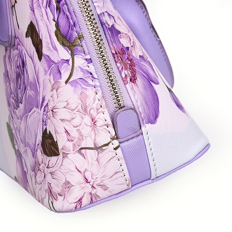 Small Floral Print Top Handle Bag Ladies Elegant Crossbody Boston Bag Women's Fashion Handbag Shoulder Bag Purse