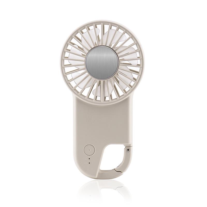 Portable USB Mini Fan with Carabiner - Low Noise, Handheld, for Outdoor Use 1500mAh