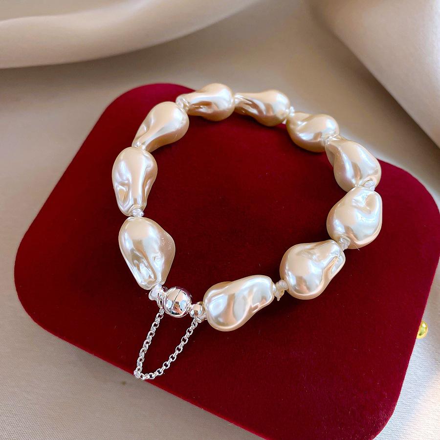 Real gold electroplated opal bracelet, Korean fashion Internet celebrity freshwater pearl bracelet, trendy girl adjustable ins jewelry