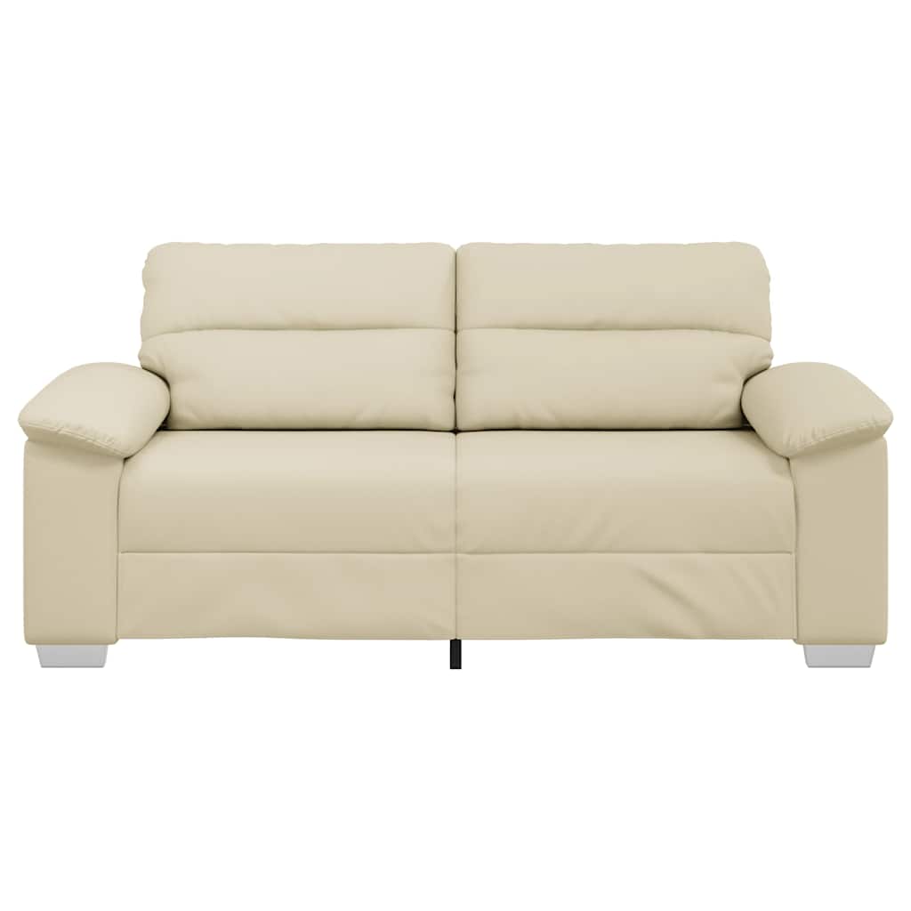 Sofá de 2 Lugares Creme 180 x 81 x 84 cm Couro Sintético