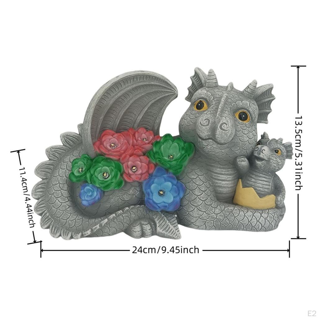 Solar-Gartenstatue, Drachenfigur, lustige Geburtstagsgeschenke für Frauen, Outdoor-Dekoration, niedliches Kunstharz