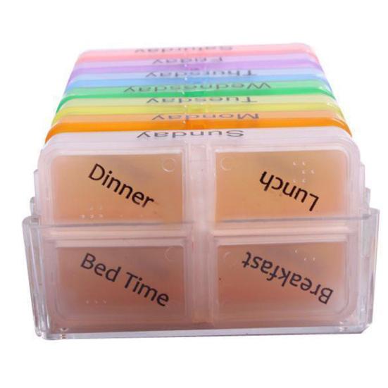 Contenitore Organizer Portatile per Pillole e Compresse Settimanale da 7 Giorni
