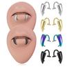 1 Pair Punk Non Piercing Fake Body Piercing Halloween Jewelry Accessories Stainless Steel Gothic Sharp Teeth Lip Clip For Women