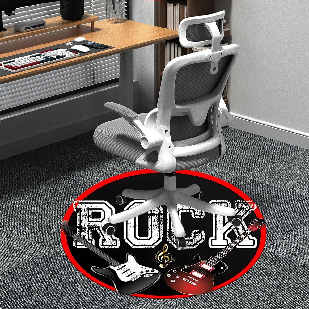 

1pc Rock Music Carpet, Round Non-Slip Durable Large Size Office Carpet, Suitable for Office yy250908009 80cm by 80cm