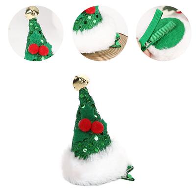 Mini Christmas Hat Shape Hairpins Hot Girls Punk Duckbill Hair Clip Festival Ponytail Bangs Hair Clip for Cosplay Santa