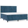 3143101 vidaXL Lit à sommier tapissier et matelas Bleu foncé 180x200cm Velours