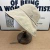 New quick-drying big eaves sunscreen bucket hat women's windproof rope breathable sunshade small face travel sun hat