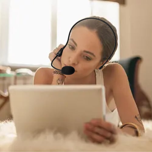 Portable Loudspeaker, Compact 3.5mm Wired Headset Microphone, High-Fidelity Sound Quality, Lightweight ABS Construction, Instant Insertion and Use, Du