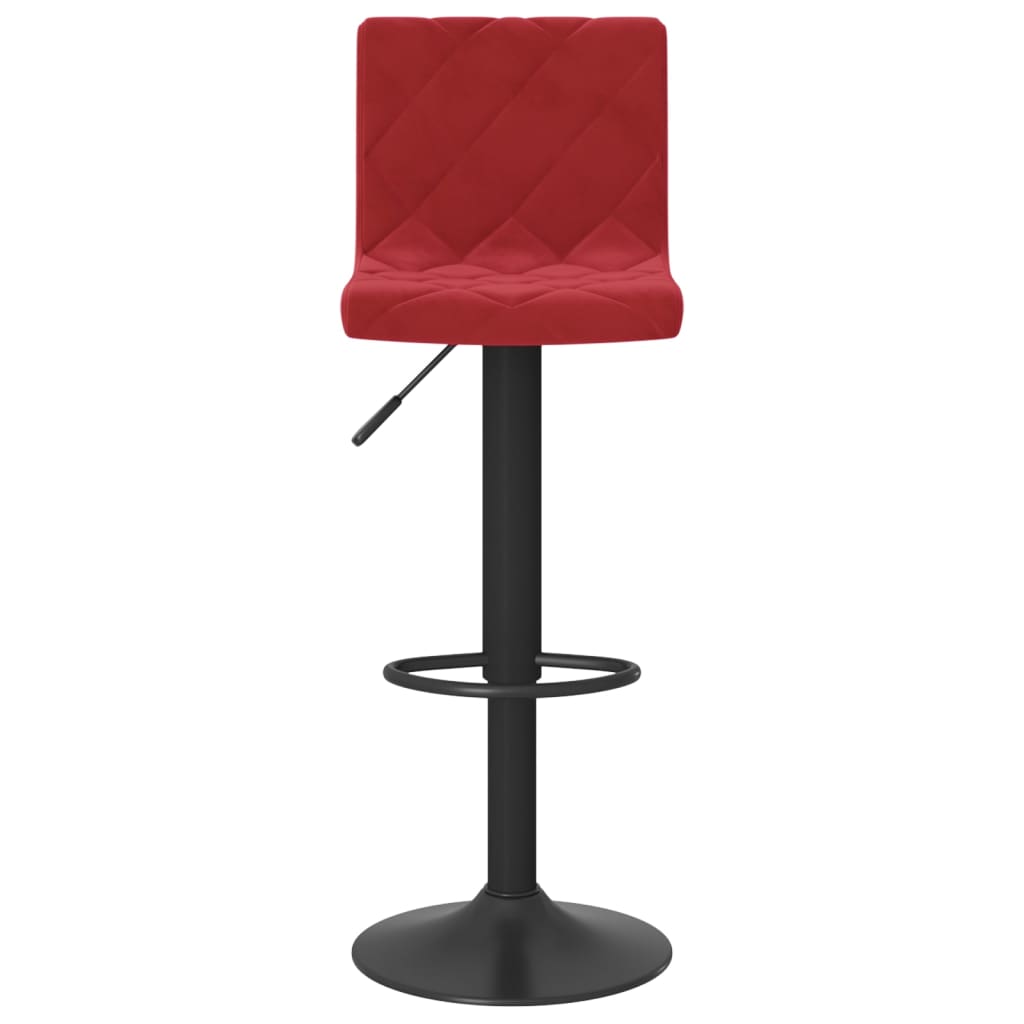 Bar Stool Set 2 Pcs Burgundy Velvet