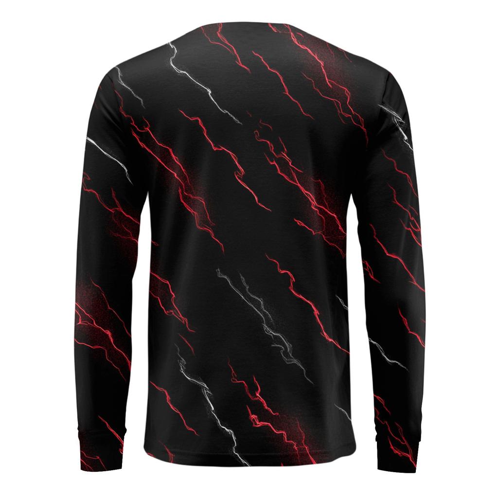 Pánské tričko s dlouhým rukávem s V-výstřihem, ležérní, módní, s potiskem