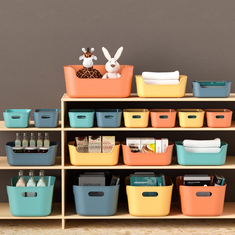 Desktop Storage Box Jewelry Lipstick Organizer Rectangle Plastic Food Container Glasses Makeup Case Toy Basket Home Supplies