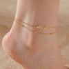 Cazador Animal Cat Dog Paw Anklets for Women Stainless Steel Double Layer Beads Foot Bracelet On the Leg Summer Beach Jewelry