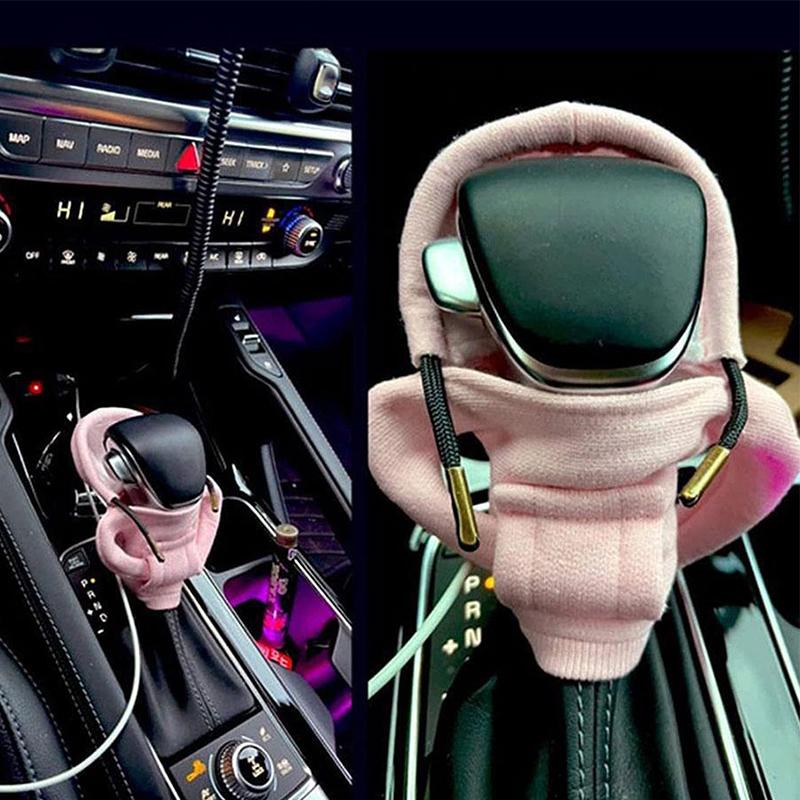Car Shift Handle Hoodie Fashion Funny Handle Cover Grip Non-Slip Protective Covers Shift Knob Cover Interior Accessories