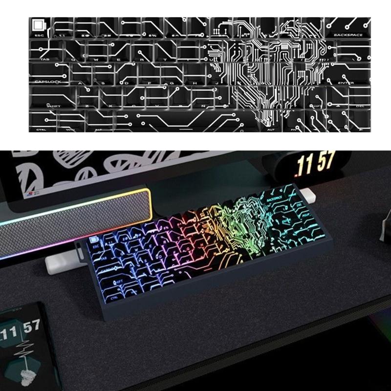 Keycaps traslucidi con stampa laterale 64/74 tasti Love Circuit Profilo Originale Sublimazione Keycap retroilluminato per tastiere meccaniche