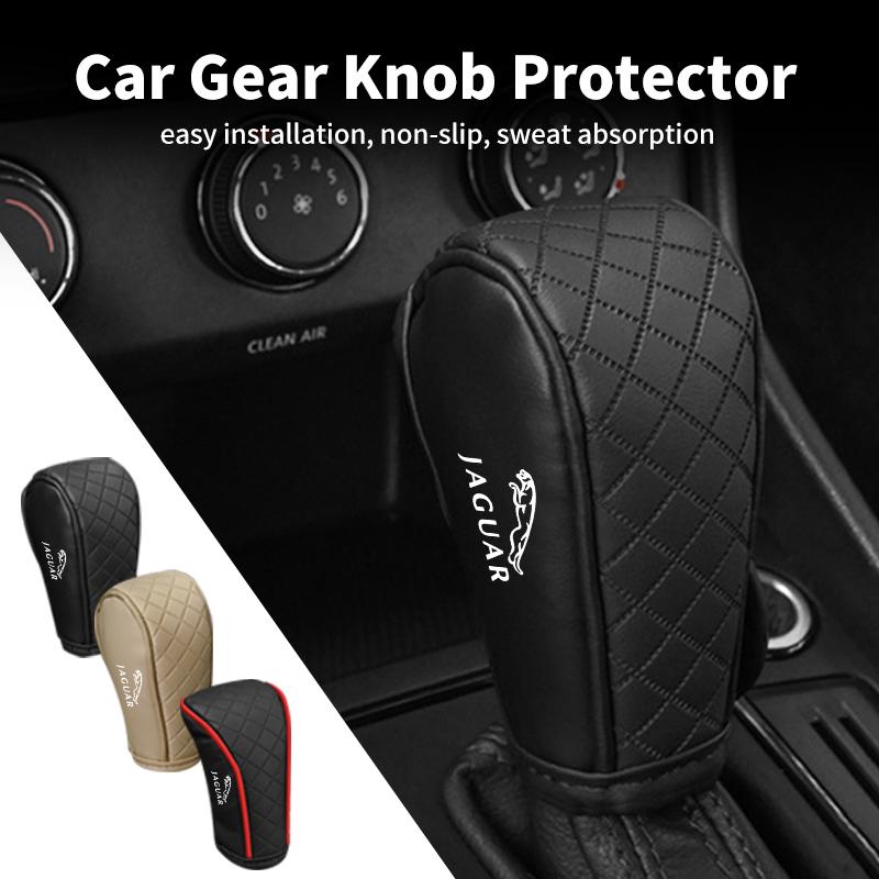 Car Gear Shifter Cover Leather Handbrake Sleeve Accessories For Jaguar XF XJ XFR XKR S-Type F-Type X-Type F-Pace I-Pace E-Pace X SS1
