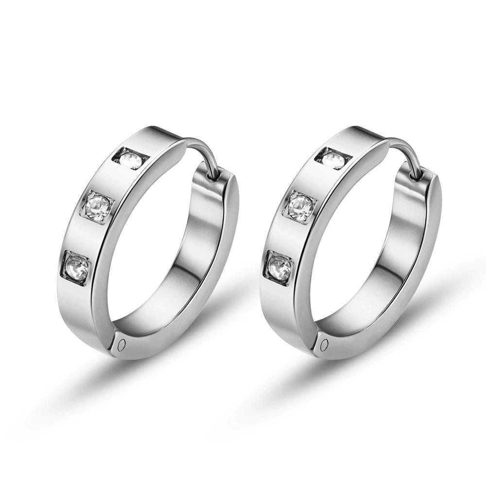 Lanshang Fashion Hoop Earrings 18k Rose Gold Plated Jewelry Cubic Zirconia Cz Women s Earrings серебряный