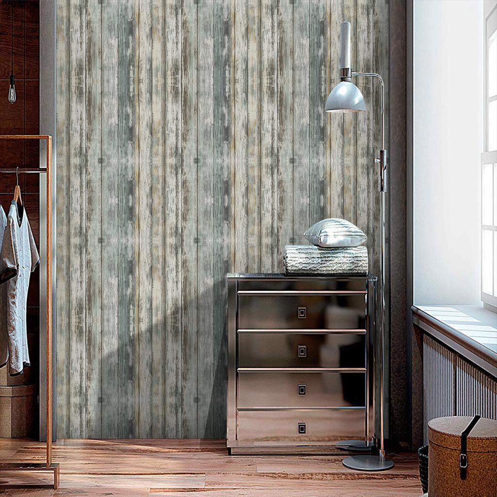 Nordic Natural Wood Grain Wallpaper - Self-Adhesive PVC Wall Stickers - Waterproof Seamless Splicing Mural for Kitchen Bathroom Home Renovation