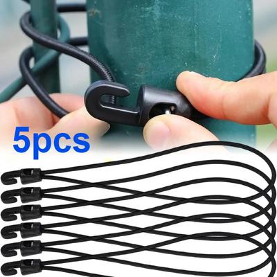 5 Stück Bungee-Seil mit Haken Multifunktionswerkzeug 1 cm Hohe Elastizität Expander mit Haken Gummi-Spanner mit Haken für Camping-Plane