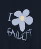 FALLETT Drawing Flower Short Sleeve Knit Navy