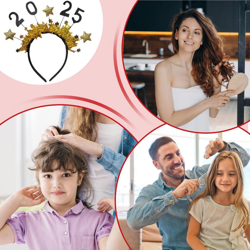 Happy New Year Decoration 2025 Glitter GoldSilver Star Sequin Headband New Year Eve Party Photo Props Christmas New Year Party