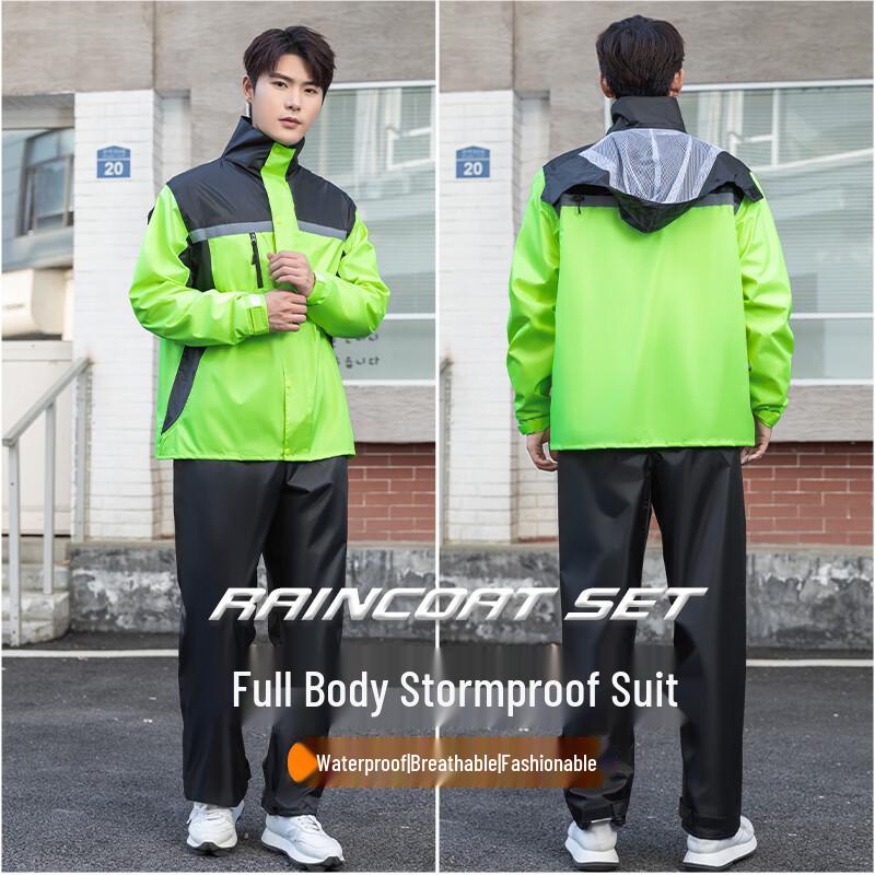 Aoshunxiang Men s Two-Piece Rain Suit