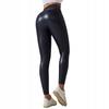Leggings Modisch Hoher Bund Formend Kunstleder Elastisch Pushup Schwarz Xxl