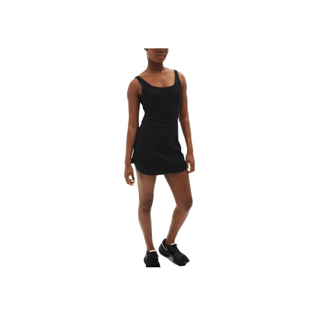 Nike One Solid Color Comfortable Casual Knitted Sleeveless Dress Women Dresses Black FQ7865-010