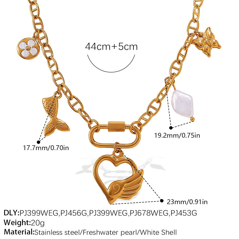 Personalized Stainless Steel Necklace Gold Fashion High Sense Clover Pepper Design Sense Temperament Necklace Jewelry