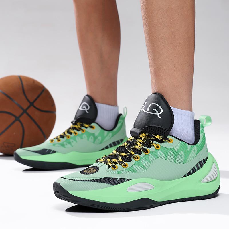 Practical Basketball Shoes Men's and Women's Mesh Breathable, Non-slip, Wear-resistant and Shock-absorbing Cement Floor Low-top Youth and Children's S