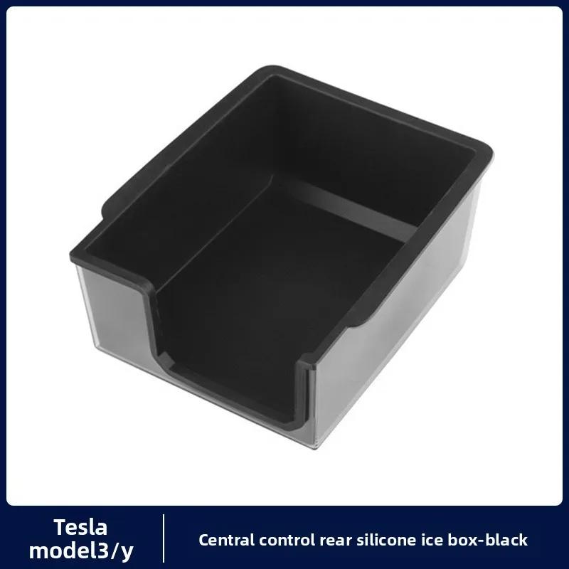 Car Sticker For Tesla Model 3 Highland Model Y Central Control Armrest Box Silicone Storage Front and Rear Storage Small Ice Box