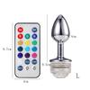 Wireless Remote Control Metal Luminous Anal Plug Prostate Massage Butt Plug with LED Anal Tail Sex Toy Adult Products for Women
