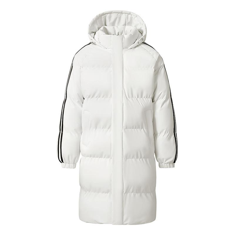 Winter new men's and women's medium and long cotton-padded clothes sports and leisure hooded thickened warm trendy jackets men