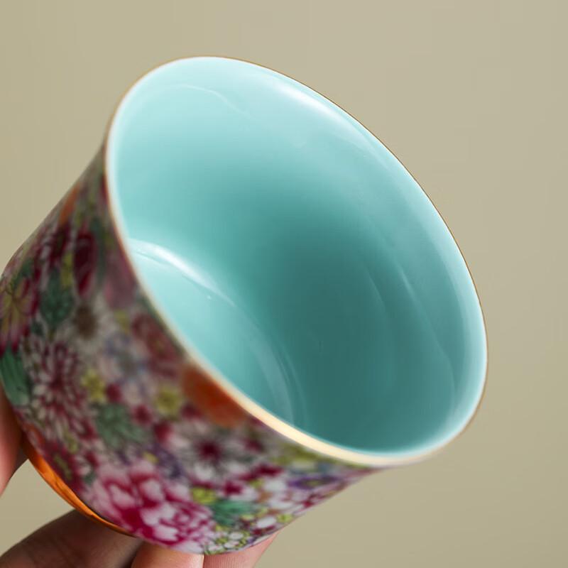 Chaxun Enamel Floral Gold Ceramic Master Teacup