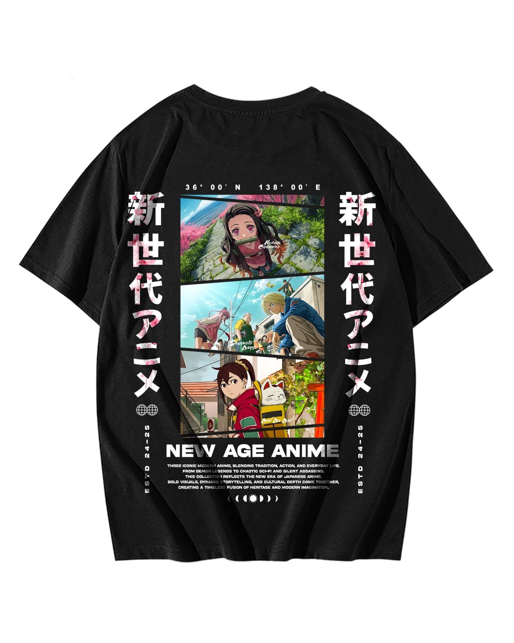 

New Age Anime Demon Slayer Summer Time Rendering Doublesided Print TShirt Japanese Anime Graphic Cotton Tee for Men Kids - ... S разноцветный