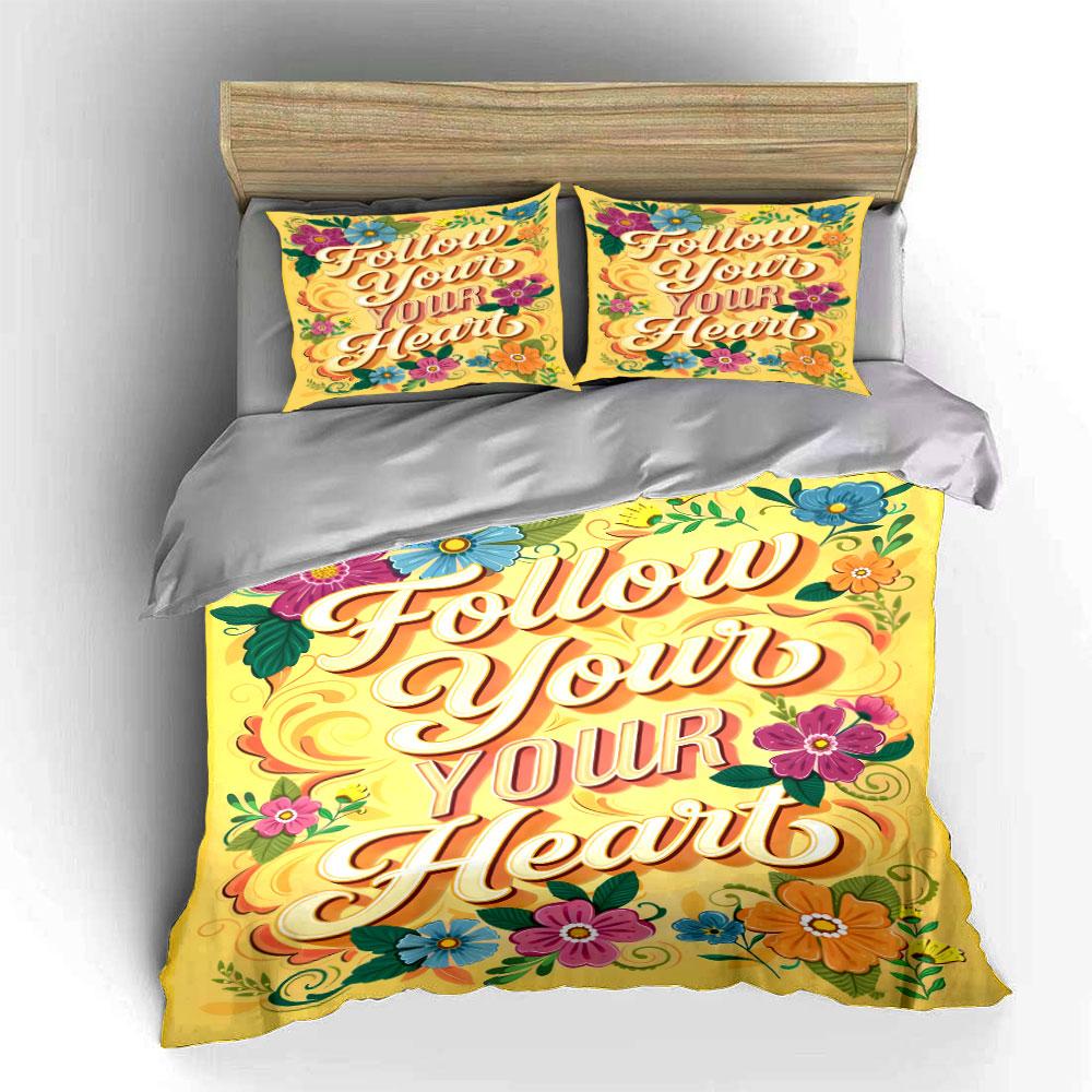 Floral design with text. Bedding sets Duvet cover sets Duvet covers Pillowcases(1* Duvet Cover 2* Pillowcases without duvet insert)