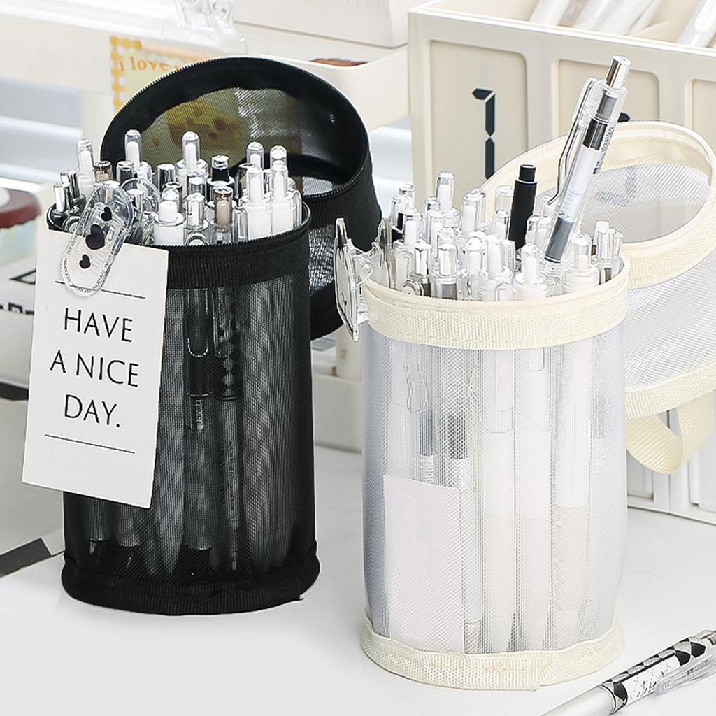 Minimalist cylindrical creative pencil case, creative handheld stationery storage bag, portable school supplies, DIY stationery