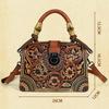 Johnature Vintage Luxury Handbag Handmade Leather Carved Women Bag Versatile Female Shoulder & Crossbody Bags