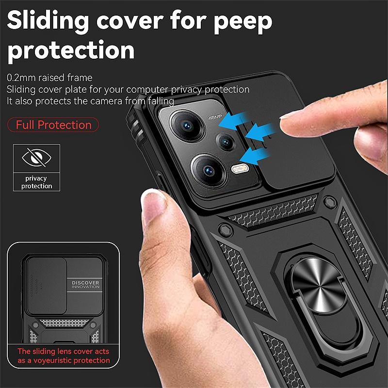 Armor Shockproof Case For Xiaomi Poco X5 Pro PocoX5 5G Car Magnetic Ring Stand Lens Protect Cover for Poko Little X5Pro X 5 Pro