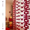3D Butterfly Wedding Room Decoration Set: Double Happiness Curtains and Pull Flower Ornaments