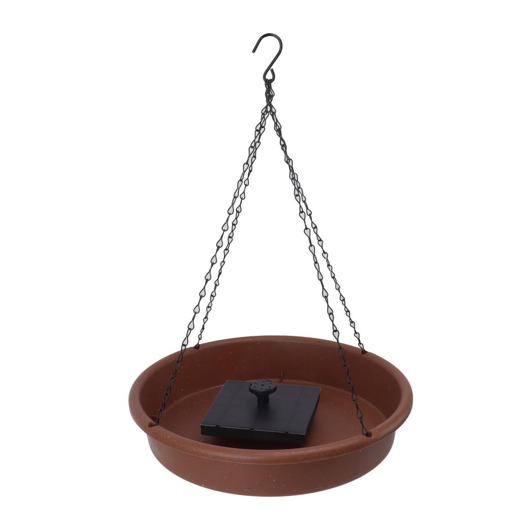 Bird Bath Fountain 1.4W Solar Powered Hanging Round Bird Bath Pump Bowl 6 Nozzle DIY Bird Bath Set