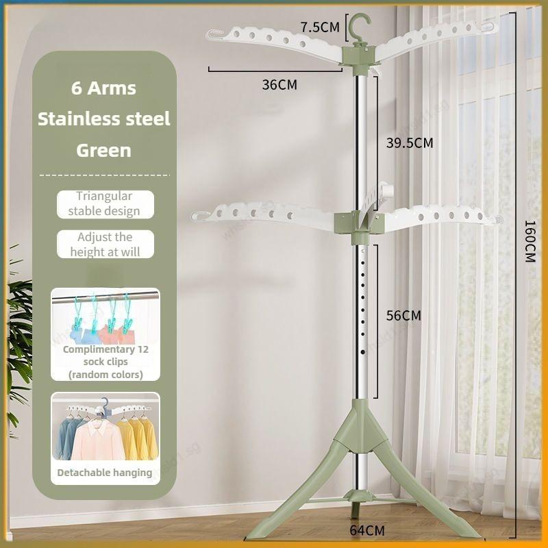 Household Foldable Floor Drying Rack Multifunctional Indoor Balcony Drying Rack Detachable Baby Children Clothes Hanger