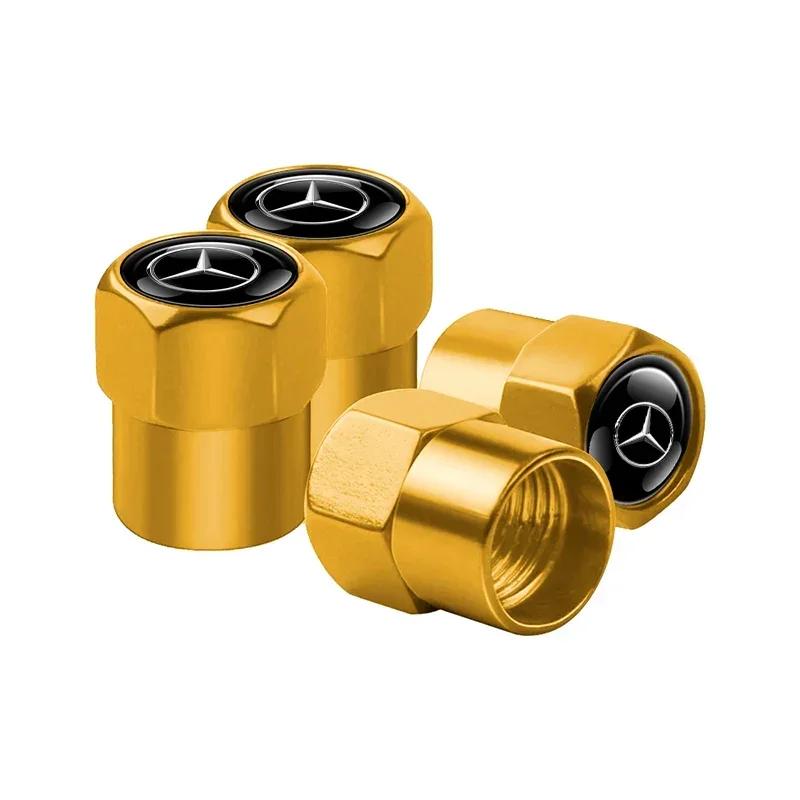 GLC GLB 4pcs Car Styling Aluminum Emblem Wheel Tire Valve Stem Air Caps for Mercedes Benz Amg W205 W211 W204 W212 W213 W203 W17