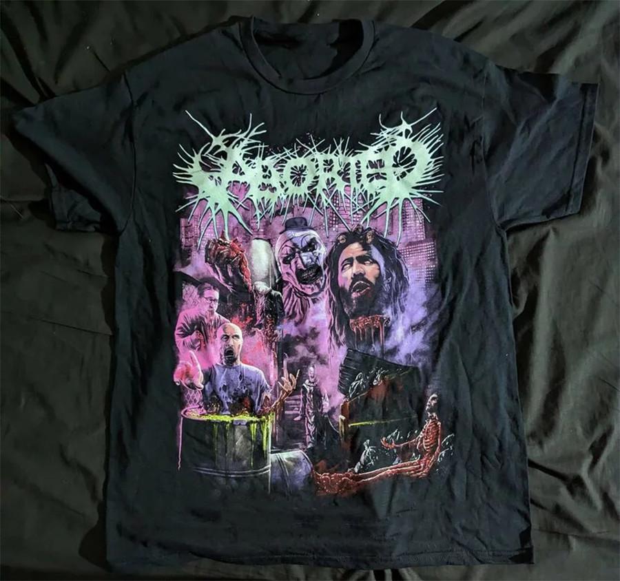 New Popular Aborted Band Black T-Shirt Cotton Full Size Unisex T-Shirt XXXXL